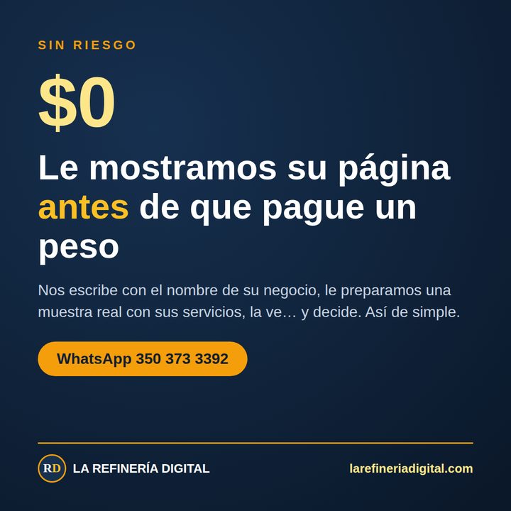 Le mostramos su página antes de que pague un peso